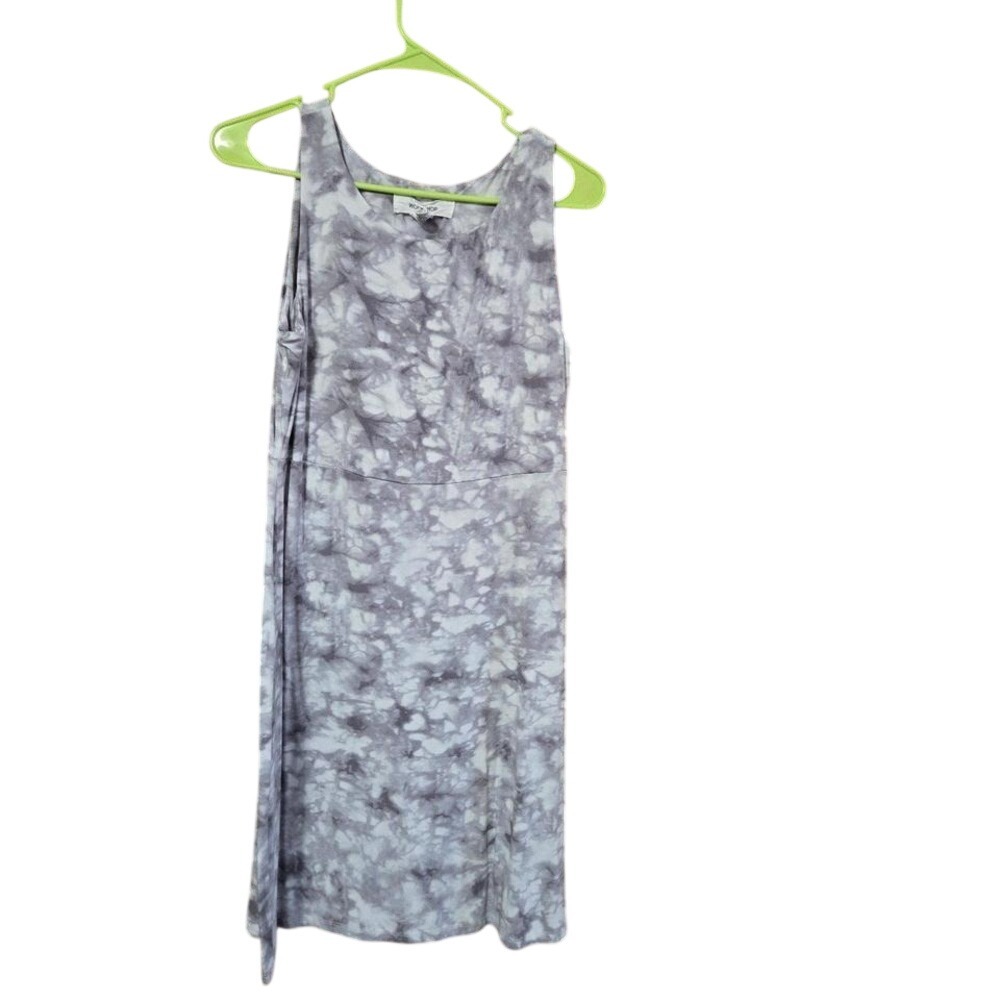 Workshop Dresses Grey White Tie Dye Sleeveless Shift Mini Dress XS Modal Blend